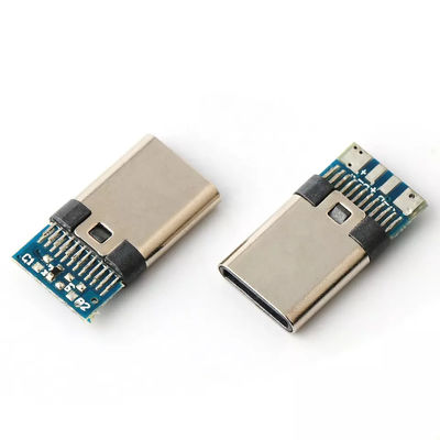 USB Konnektörleri TİP C Fiş 24pin PCB Erkek Soketli 4 Çekirdekli Lehim Teli