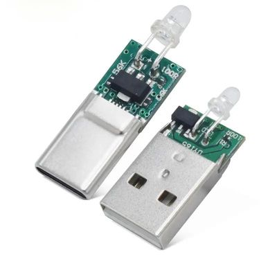 Tunç Bakır USB C Tipi LED Işıklı Erkek Bağlantısı SAMSUNG HUAWEI için