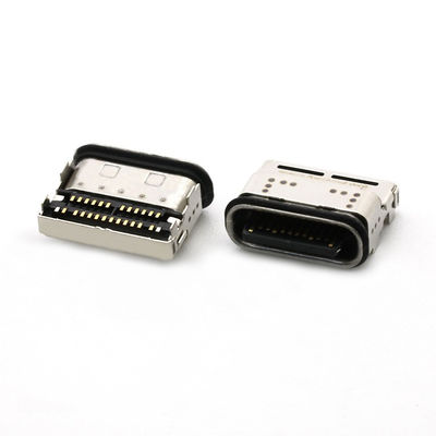 IP68 24Pin Su geçirmez USB Tipi C Kadın Soket 2 Satırlı SMT Bağlantısı