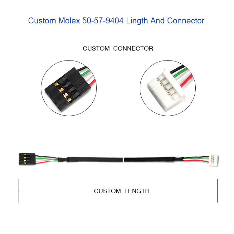 Molex 50-57-9404 SL 2.54mm 4 Yollu 70066 Konnektörlü Özel Kablo Demeti