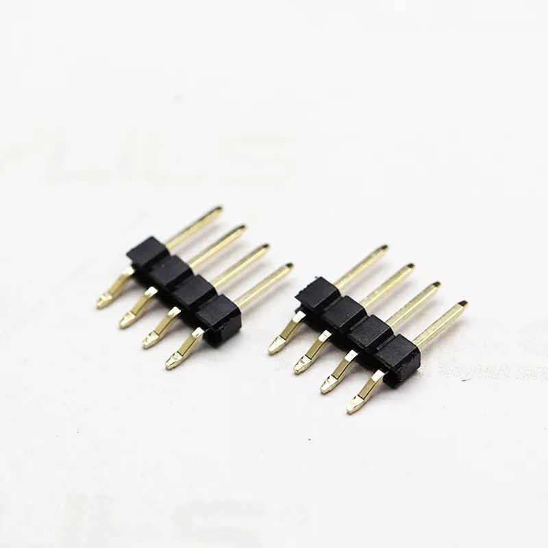 Plastik Dik Açı Kavisli SMT Tek sıra Pim Başlığı 2.54mm Pozisyonlar 2-40pin