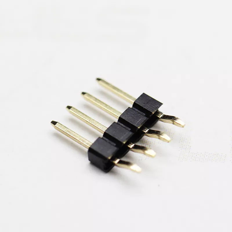 Plastik Dik Açı Kavisli SMT Tek sıra Pim Başlığı 2.54mm Pozisyonlar 2-40pin