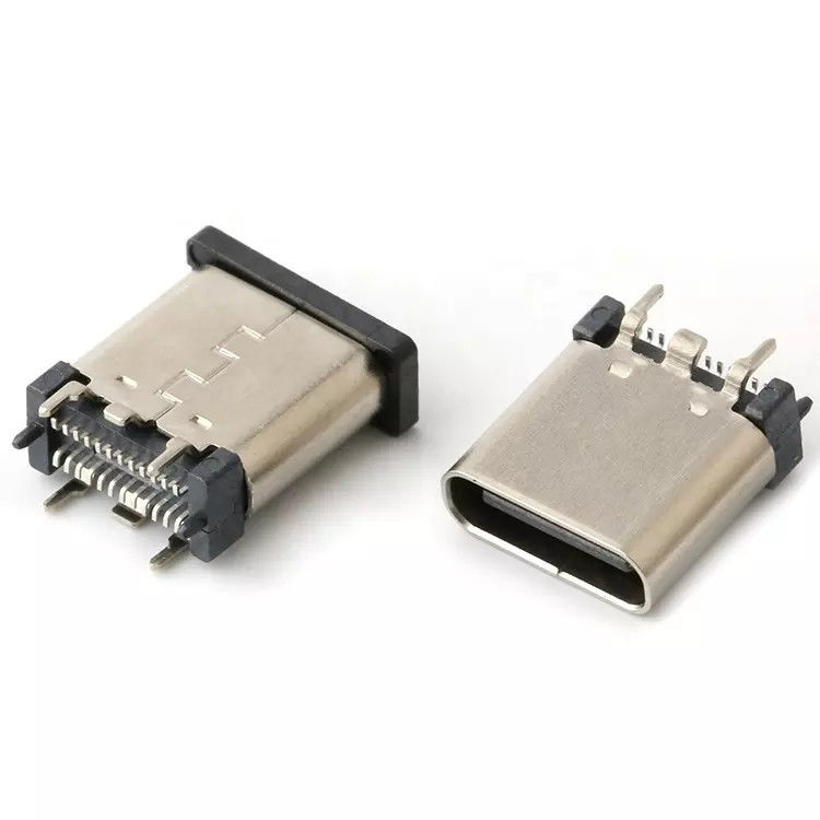 USB 3.1 Dişi 24pin USB C Tipi Konnektör Dikey Yama Yüksek Hızlı