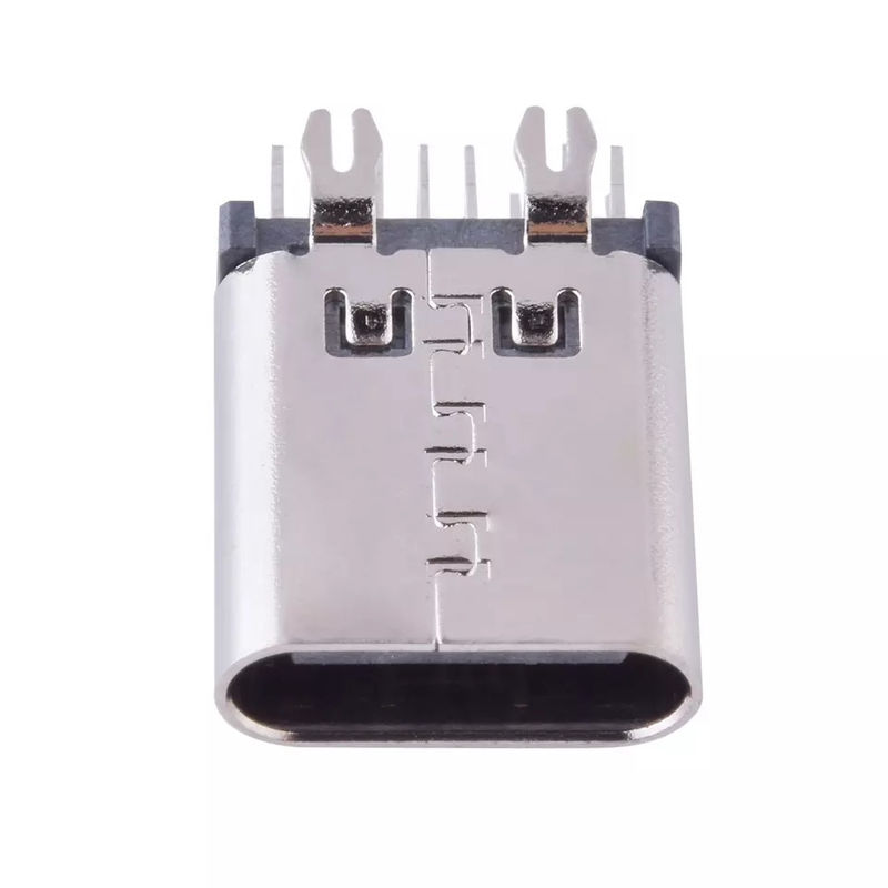 DIP Dikey Montajlı USB Tip C 14 Pimli Konnektör 10.5mm 180 Derece