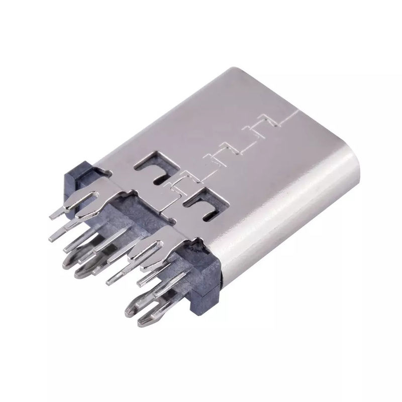 DIP Dikey Montajlı USB Tip C 14 Pimli Konnektör 10.5mm 180 Derece