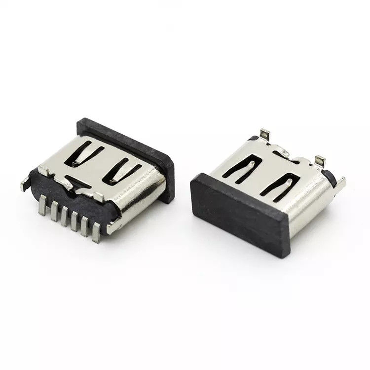 Cep Telefonu İçin Dikey 6P Dişi USB 3.1 C Konnektör Jack Soket SMT Tipi