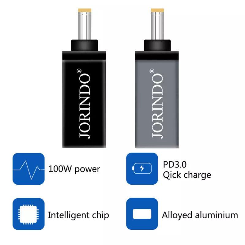 100W USB Tip C Dişi - DC 5.5x2.5mm Erkek PD Konektörü Hızlı Hızlı Şarj