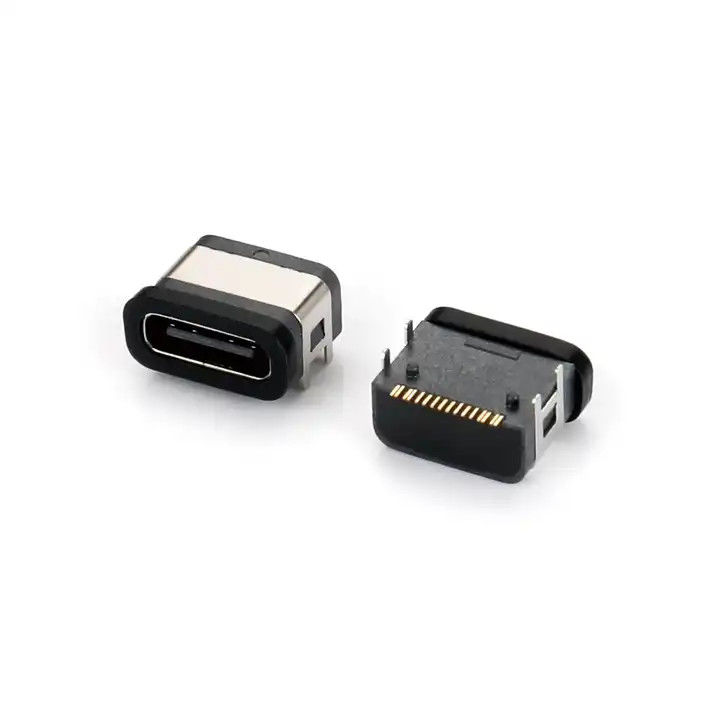 Su geçirmez port 16Pin USB Tip C Kadın Bağlantı SMT Dört Pin DIP On Board Soket
