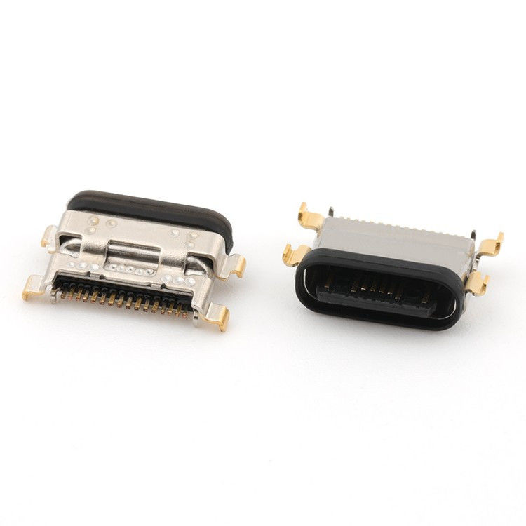 USB C 16Pin Tip C Kadın Bağlantısı Orta Montaj 1.13mm IPX8 LIM ile Su geçirmez