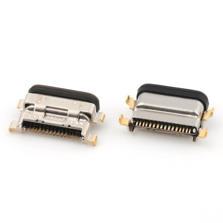 USB C 16Pin Tip C Kadın Bağlantısı Orta Montaj 1.13mm IPX8 LIM ile Su geçirmez