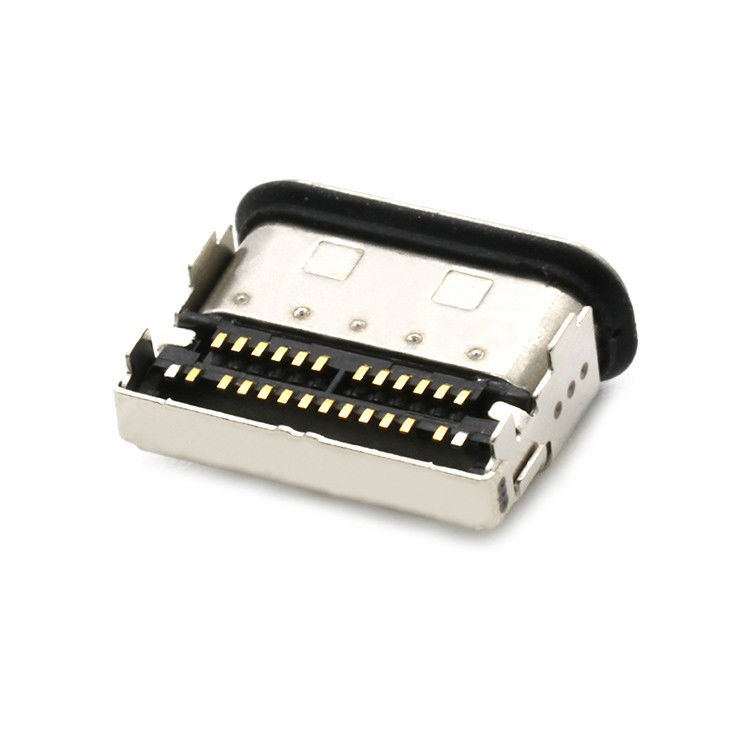 IP68 24Pin Su geçirmez USB Tipi C Kadın Soket 2 Satırlı SMT Bağlantısı