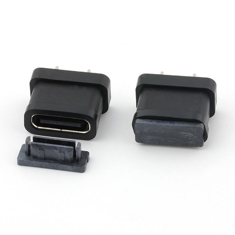 24 Pin USB Tip C Kadın Bağlantı Dikey Tip IPX8 Su geçirmez