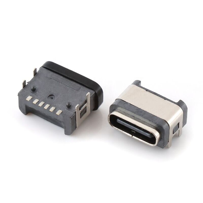 Su geçirmez dip USB bağlantısı 6pin kadın sağ açılı su geçirmez tip-c bağlantısı