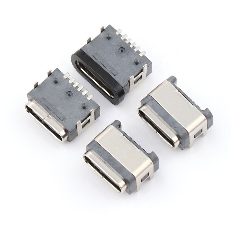 Su geçirmez dip USB bağlantısı 6pin kadın sağ açılı su geçirmez tip-c bağlantısı