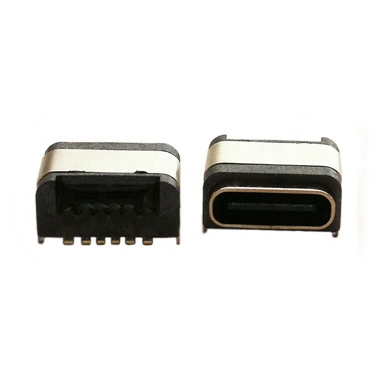IP67 Su geçirmez USB Bağlantısı 6pin yatay yüzey montajı USB Tip C Kadın Bağlantısı