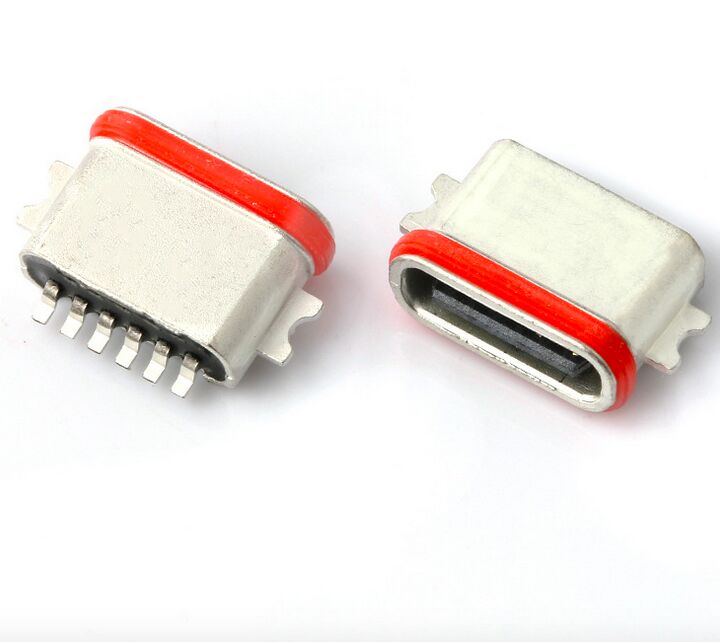 Su geçirmez USB Tip C 6P Tam SMT Bağlantısı IP67 USB 3.1 SMD Bağlantısı Profesyonel Üretici