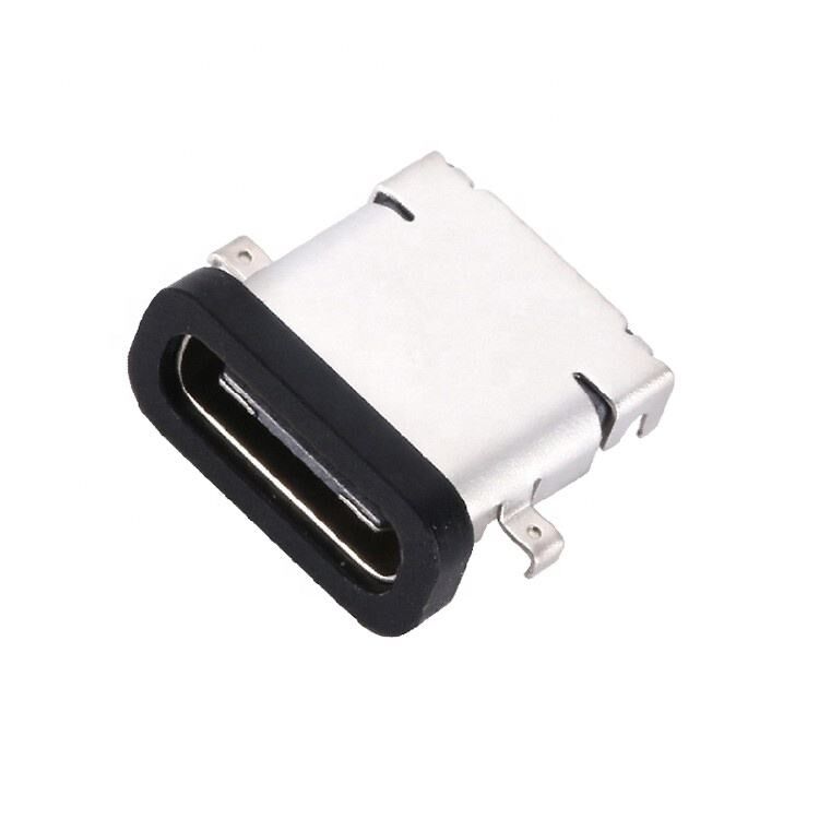 Su Geçirmez USB 3.1 Tip C 24 Pin Dişi Konnektör Yatay SMT DIP Montaj Batırma Plakası USB Soketi