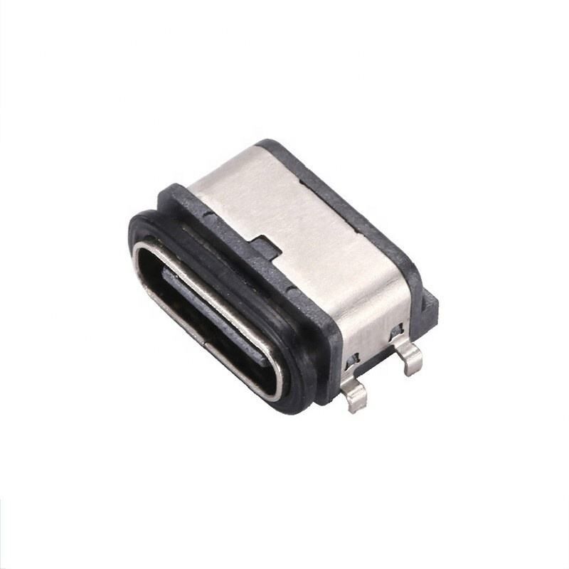 Type C 6-Pin Dişi IPX7 Su Geçirmez USB Konnektör Yatay SMT Montaj Veri Aktarımı