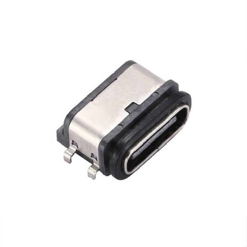 Type C 6-Pin Dişi IPX7 Su Geçirmez USB Konnektör Yatay SMT Montaj Veri Aktarımı
