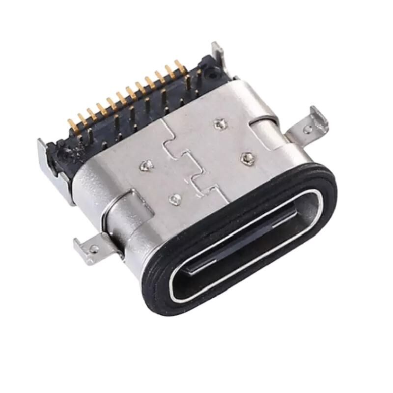 USB Tip C Konnektör IP67 Su Geçirmez Orta Montaj USB Tip C 3.0 SMT Delikten Geçmeli Dikey USB Konnektör