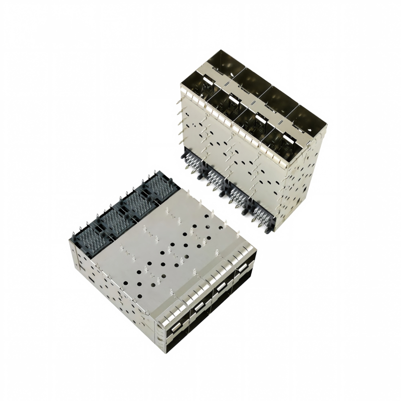 8-port 160pin SFP + Baskı-Uyumlu Küçük Form Faktörü Bağlanabilir (SFP +) Bağlantı Matris Yapılandırması 2x4 Port W / o Işık Modeli