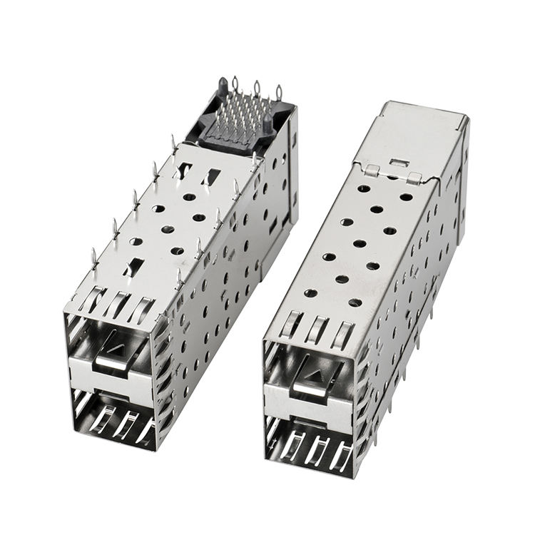 QSFP SFP Kafes 2X2 Port Kafes Işık Borulu XFP CFP Sfp Konnektör Toz Kapağı Fiber Optik Modül Kalkanı