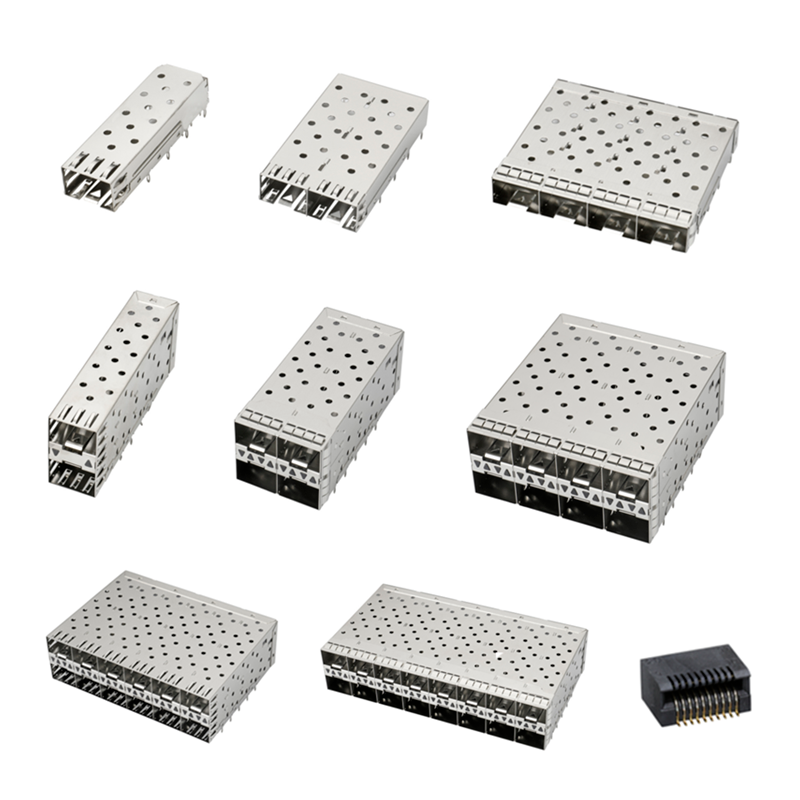 QSFP SFP Kafes 2X2 Port Kafes Işık Borulu XFP CFP Sfp Konnektör Toz Kapağı Fiber Optik Modül Kalkanı