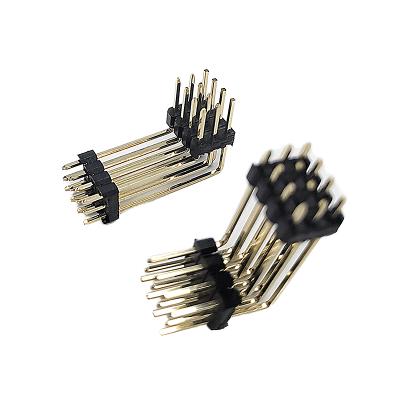 2.54mm Pitch Double Row Male Pin Header Connector Düz PCB Altın Kaplama Başlık Şerit