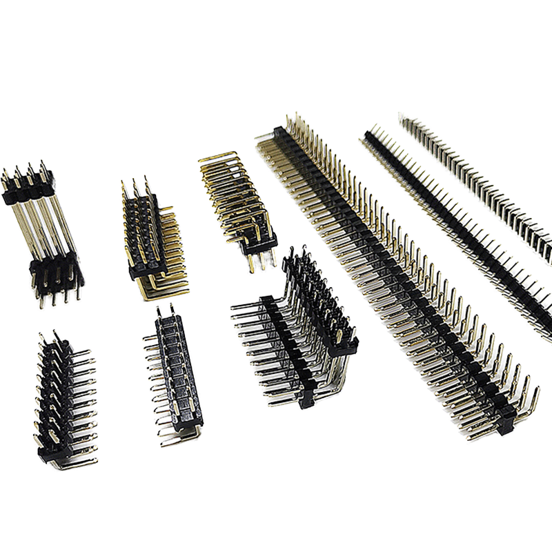 2.54mm Pitch Double Row Male Pin Header Connector Düz PCB Altın Kaplama Başlık Şerit