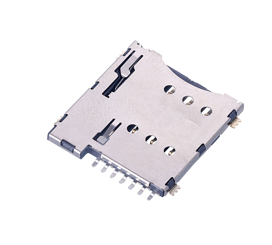 Nano Micro 6pin 8pin SIM Kart Konnektörü PCB Cep Telefonları için SIM Kart Tutucu İt-İt Tipi