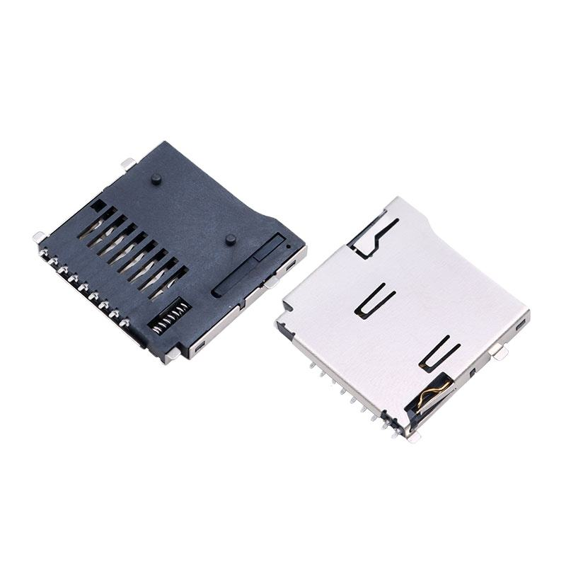 8‑Pin Micro SD / TF Card Socket | Molex 472192001 Alternative | H1.8mm Lift‑the‑Cover (Hinge) SMT Connector