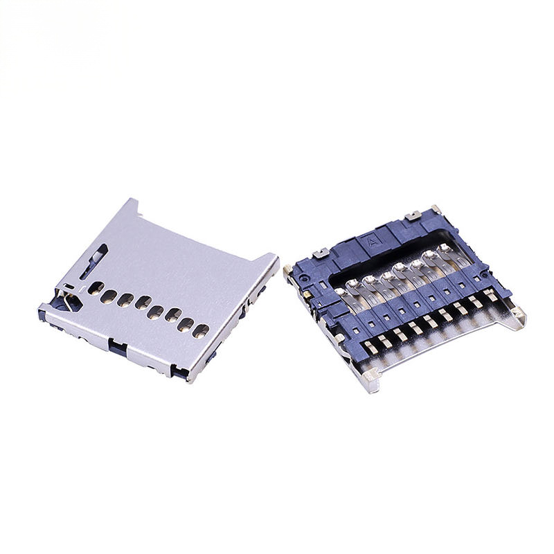 TF Kart 8P CD Pin H1.3 Paslanmaz Çelik Mikro SD Kart Tutucu PCB Uygulamaları için USB Elektronik Konnektör