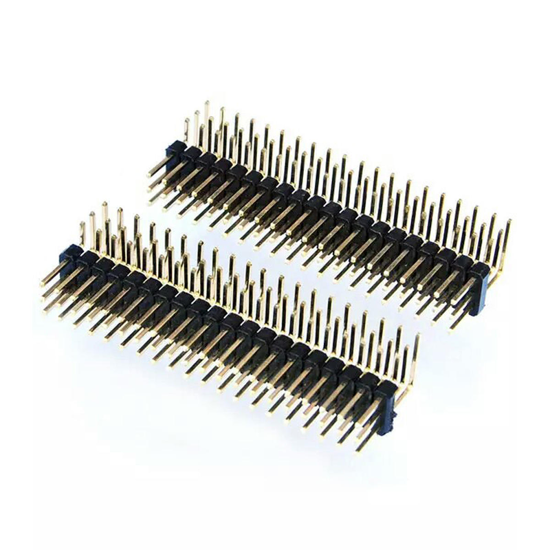 PCB Pin Başlığı 1.0mm Çift Sıralı Eğilmiş Pin SMT 180 Derece 90 Derece PBT Malzeme Fosfor Bronz Bağlantılar Pin Uzunluğu Özelleştirilebilir