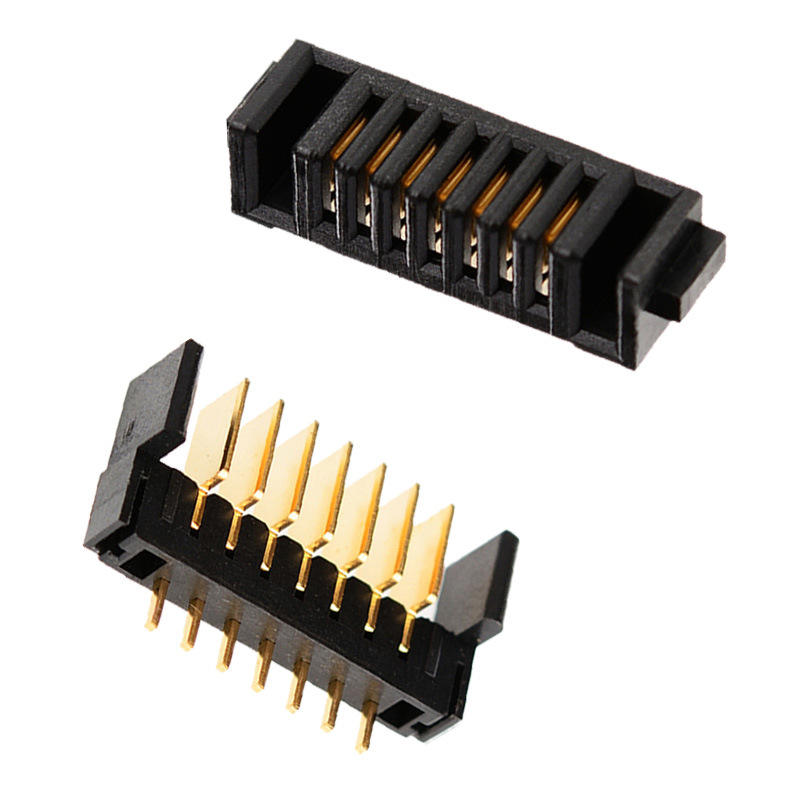 7-PIN Parmak İzi Kilidi Pil Yuvası Konnektörü 2.0mm Aralıklı Giriş Bıçak PBT Malzeme Fosfor Bronz Kontaklı