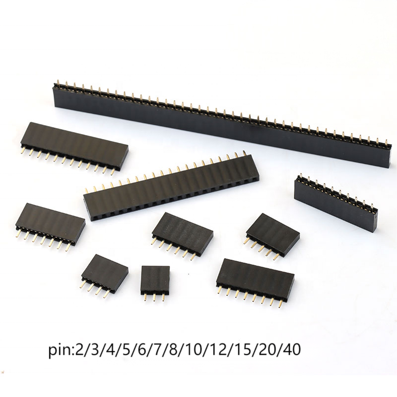 2mm 2pin Dişi Pin Header Dikey DIP Tek Sıra 1*2P Dişi 2.0mm Pin Header Konnektör