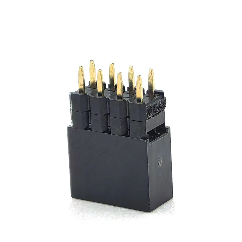 2.54mm Pitch DIN Brass Kadın Başlık Bağlantısı Çift Satır Yığın 2mm H2.0 PCB Naylon 600V 3A H12.5mm 2*4P