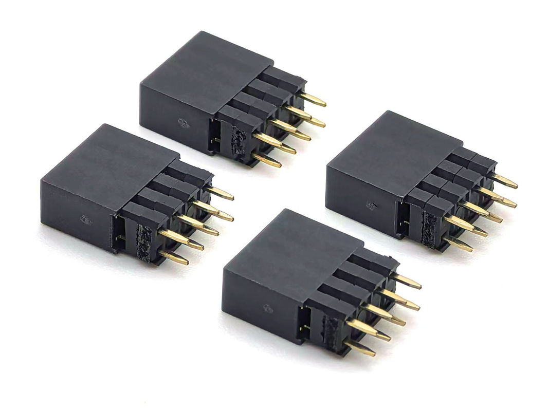 2.54mm Pitch DIN Brass Kadın Başlık Bağlantısı Çift Satır Yığın 2mm H2.0 PCB Naylon 600V 3A H12.5mm 2*4P