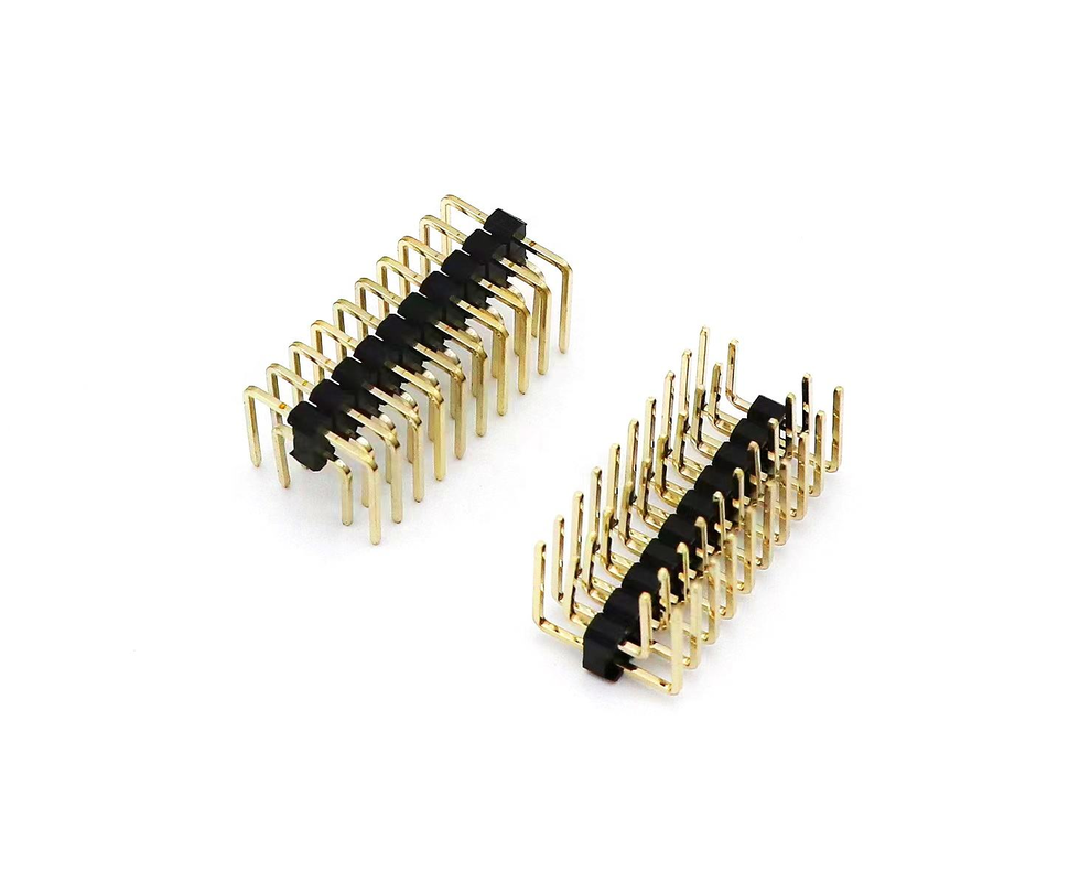 2.54mm Pitch Erkek Pin Header Çift Sıra Dik Açılı PCB Naylon SQ0.64mm H2.5mm 2*1P-2*40P