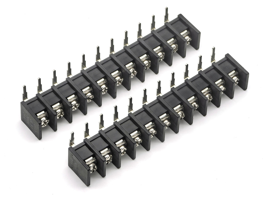 9.5mm Pitch Bariyer Terminal Blokları 90 Derece DIP Siyah 11P PA66 Malzeme 300V 25A