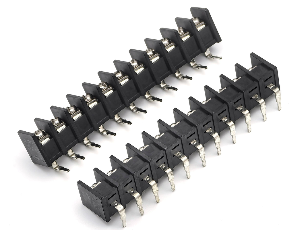 9.5mm Pitch Bariyer Terminal Blokları 90 Derece DIP Siyah 11P PA66 Malzeme 300V 25A