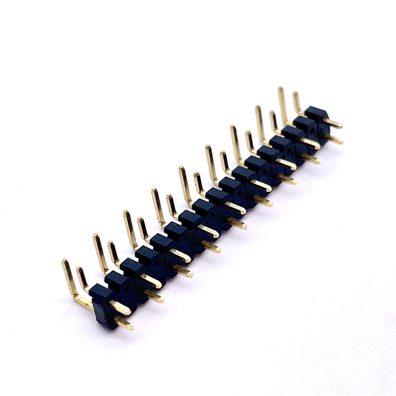 Customized 2.0mm Double Rows 29Pin Bent Needles One-Stop Gold Plating USB PCB Connector Accessory Brass Male Pin Header