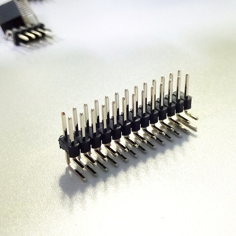 PA9T Çift Tek Sıra DIP 90 Derece toplu iğne Konnektör toplu iğne Başlığı 1.27 Mm Aralık