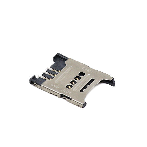 H1.5mm 1.8mm Mikro Sim Tutucu SMT Çevirmeli Tip 6P Mikro Sim Soket