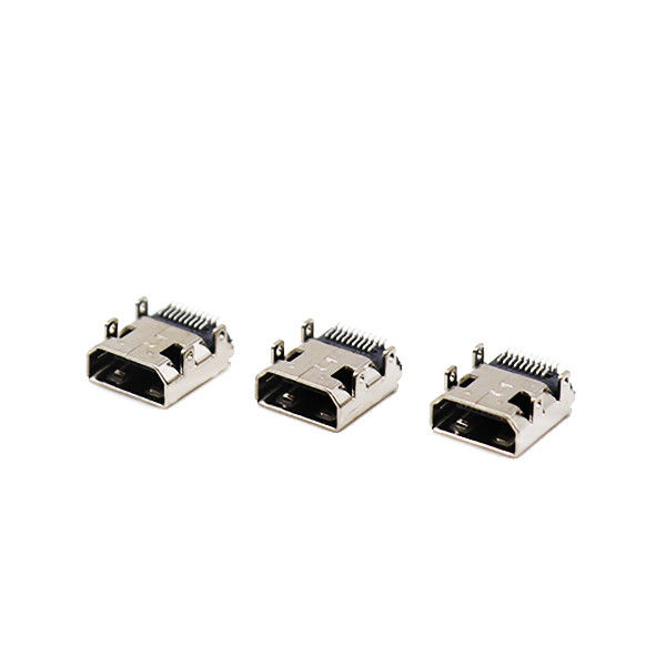 Altın Kaplama Mikro HDMI Kablo Konnektörleri 19 toplu iğne DIP+SMT d tipi dişi konnektör
