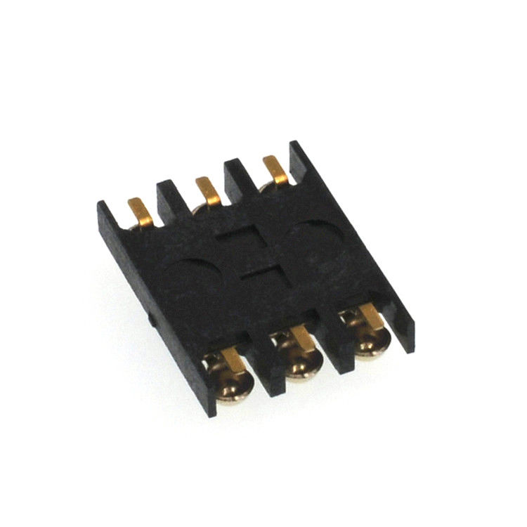 Küresel Şarapnel 6 toplu iğneli SIM Kart Soket Konnektörü SMT 1.5mm 2.0mm Yükseklik