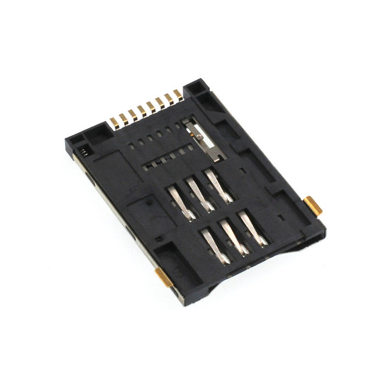 2.2mm Yükseklik Mikro Sim Kart Konnektör Soketleri 8 toplu iğne Push Genişletilmiş Tip
