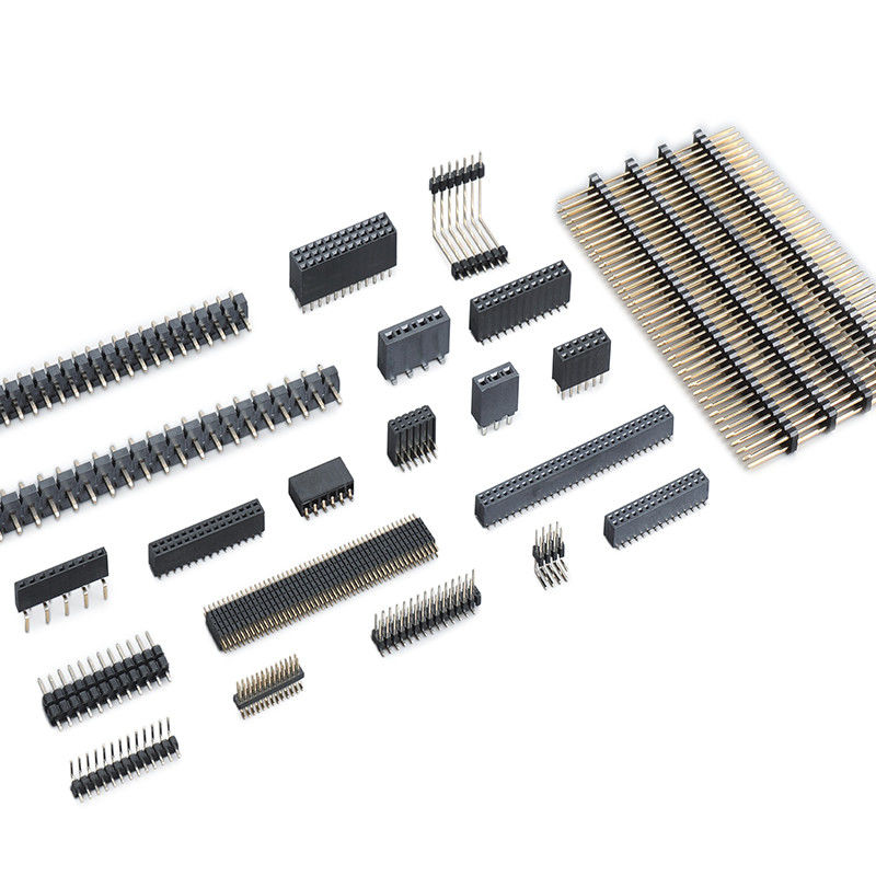UL94V-0 Dip PCB Erkek 1.27 Mm Saha toplu iğne Header Konnektörler Tek / Çift Sıra