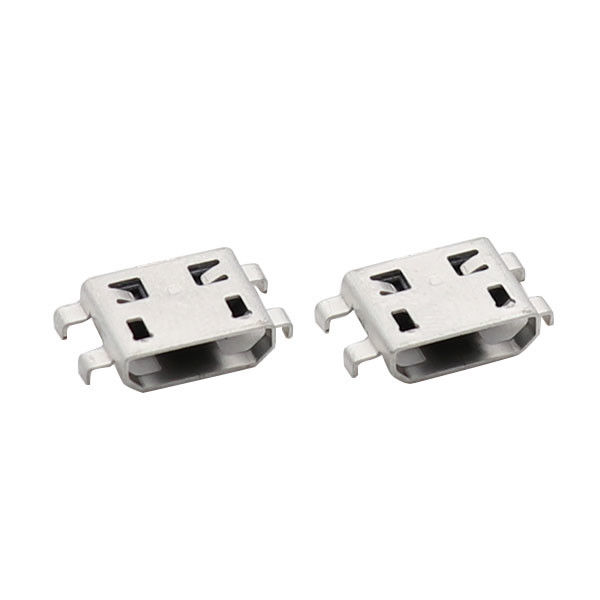 Mikro 5P Dişi Soket Orta Montajlı USB Konnektörü 0.8mm Dört Ayak Dip Batan Tip
