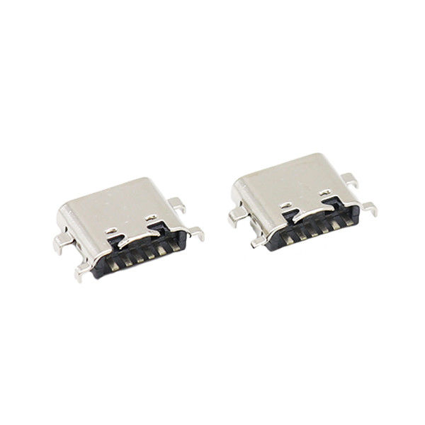 6 toplu iğneli USB C Tipi Konnektörler Soket PCB Batan Plaka Dişi 0.8MM 3.1mm