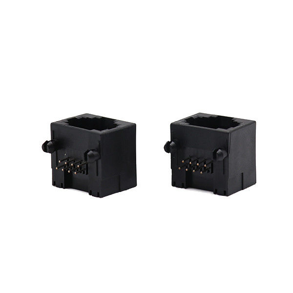 Siyah 8 toplu iğneli Dişi Düz RJ45 PCB Konnektör Jakı Ağ Fişi 8p8c